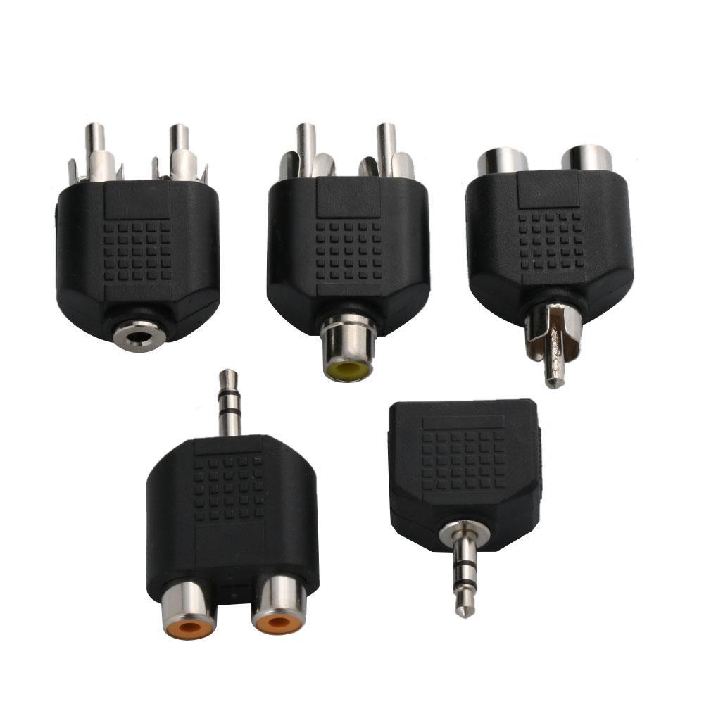 Top 2pcs Adaptor Audio Aksesoris Video Rumah Hitam Y Splitter