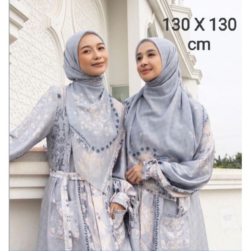 Terbaru !! Hijab Voal Syar'i Ukuran Jumbo 130×130 Motif Bella Series Kerudung Segiempat Motif Jilbab Khimar-2