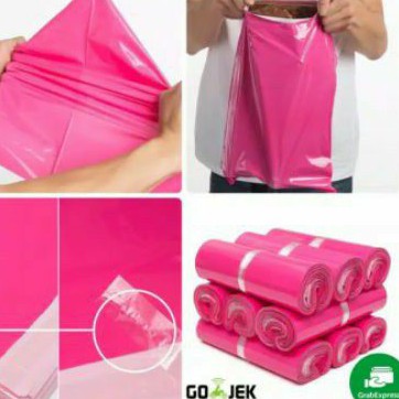 

100 lembar polymailer 17x30cm pink