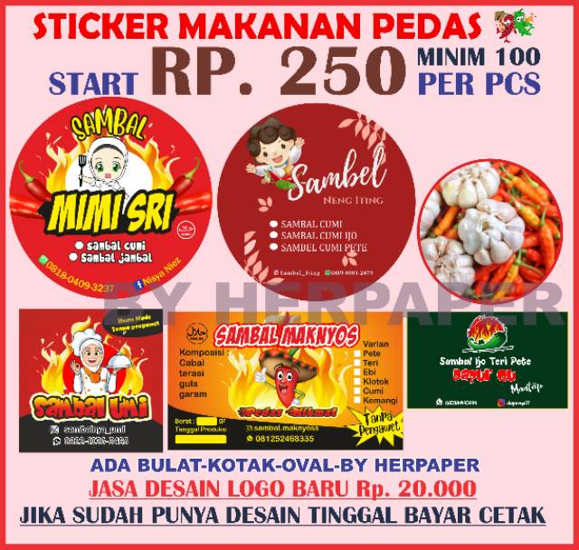 Stiker Makanan Pedas Stiker Seblak Stiker Sambal Stiker Logo Produk Stiker Bumbu Stiker Makanan Shopee Indonesia