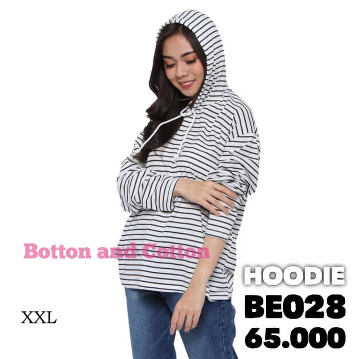 BEST SELLER KAOS WANITA HOODIE SALUR BAHAN SPANDEX - PUTIH EXCLUSIVE