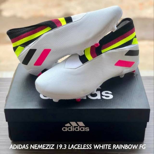 Adidas Nemeziz 19.3 Laceless White Rainbow FG