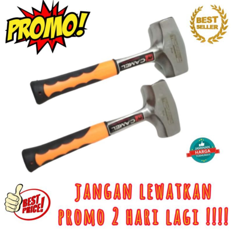 Palu Godam Camel 3LB Bodem Bogem Penghancur Beton Tembok Batu Rubber, alat tukang bangunan, tools