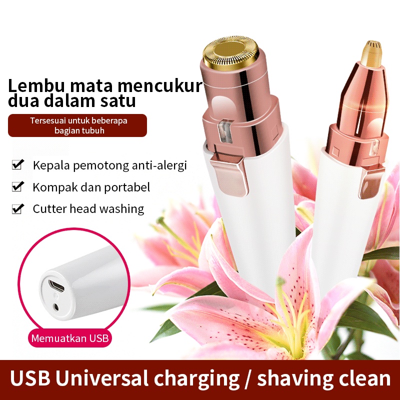 Abeni pencukur bulu ketiak Wanita Multifungsi Mini Epilator Portabel Kaki Rambut Ketiak Alis Alat Cukur Listrik Tanpa Rasa Sakit