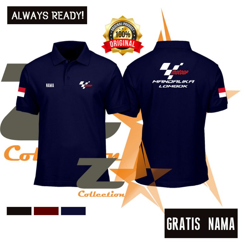 KAOS POLO MOTOGP MANDALIKA / KAOS MANDALIKA MOTOGP / KAOS DEWASA