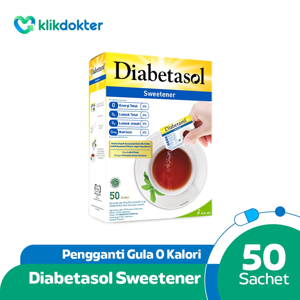 Promo Harga Diabetasol Sweetener per 50 sachet 1 gr - Shopee