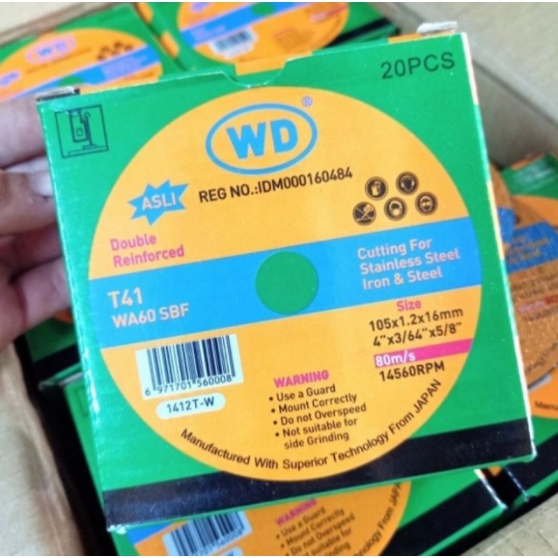 Mata Gerinda Potong Besi 4 inch WD Stainless Stell Logam (10 mata) T41