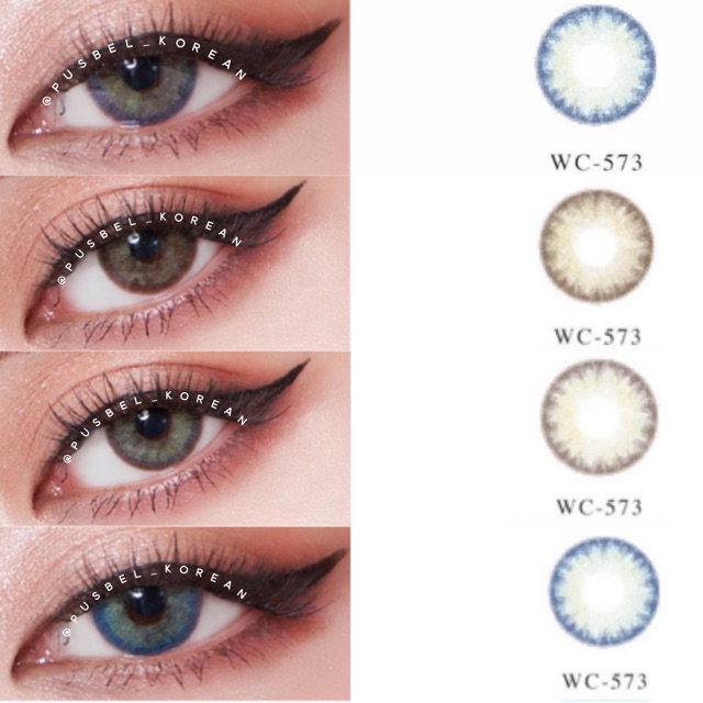 Softlens eos elin 3 tone light gray brown blue original korea