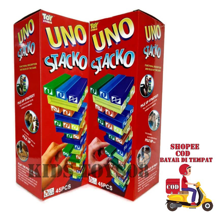 Uno Stacko Balok Mainan Anak Bongkar Pasang Susunan