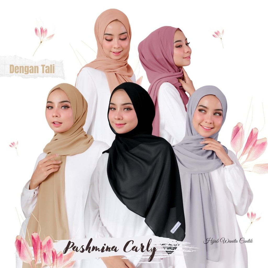 Hijabwanitacantik - Pashmina Carly (dengan tali) | Pashmina | Hijab Cerutti Babydoll