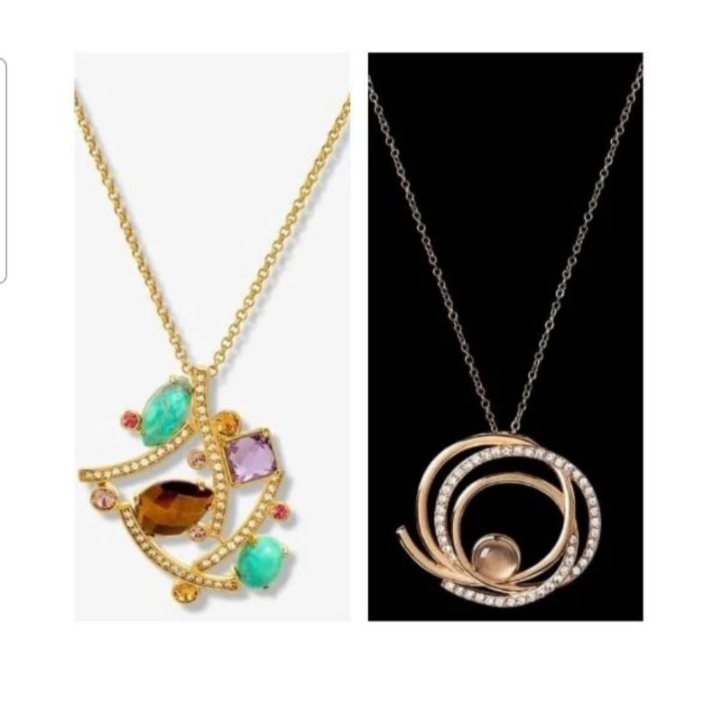 Agate Aura Pendant Necklace / sunny turquoise pendant necklace / pearl necklace and brooch