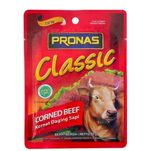 Pronas Corned Beef Classic Kornet Daging Sapi Original 50 g - Halal