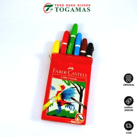 TERMURAH  CRAYON SILKY ISI 6 FABER CASTELL