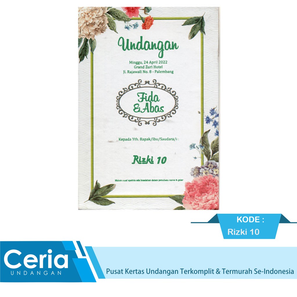 Blangko Undangan Kosong Rizki 10 Hardcover Stok Terbatas
