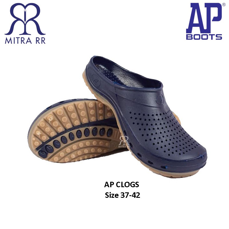 MitraRR AP Clogs Navy Hitam Cokelat AP Boots Sendal Pria Casual Anti Air Anti Slip