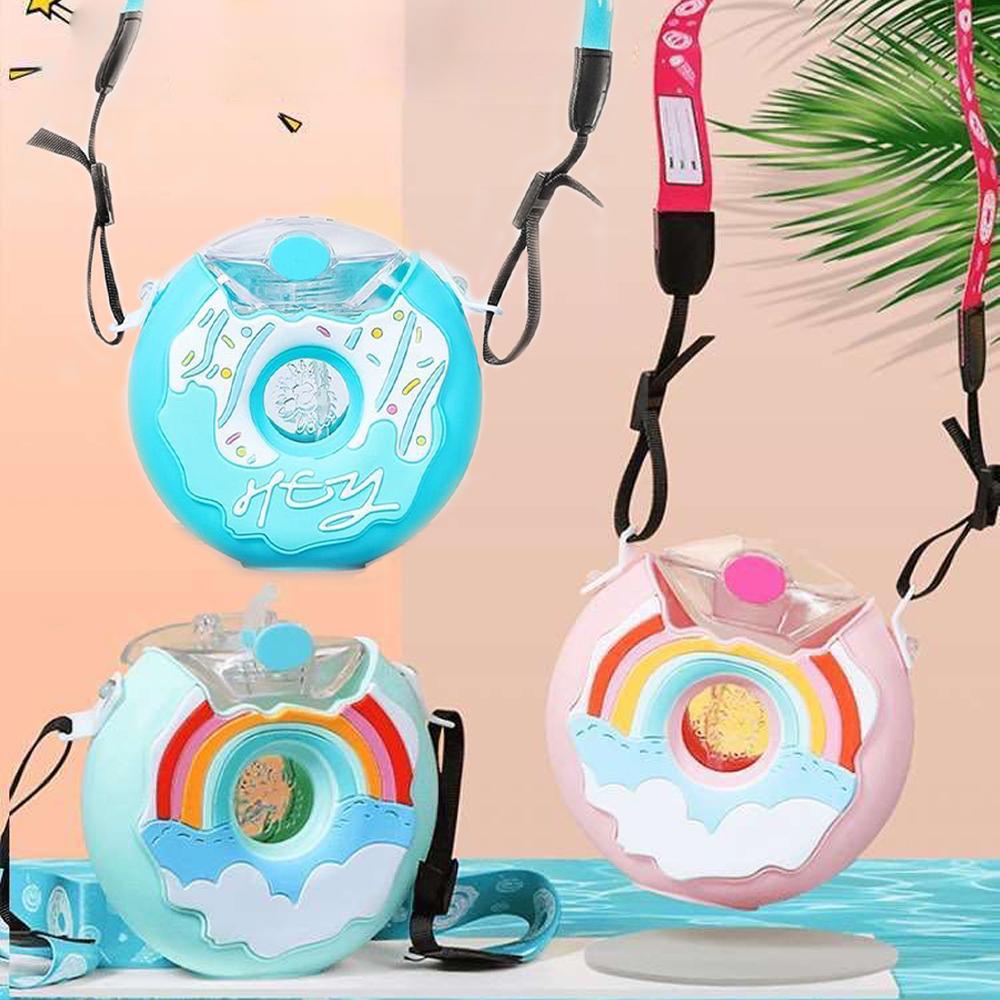 NEEDWAY Botol Air Minum Bayi Poratable Anak Ice Cream Donut Rainbow Anti Bocor Children Training Cup