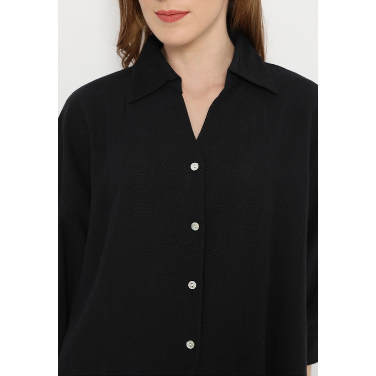 Mannequin Puff Slevess Rami Set-Hitam