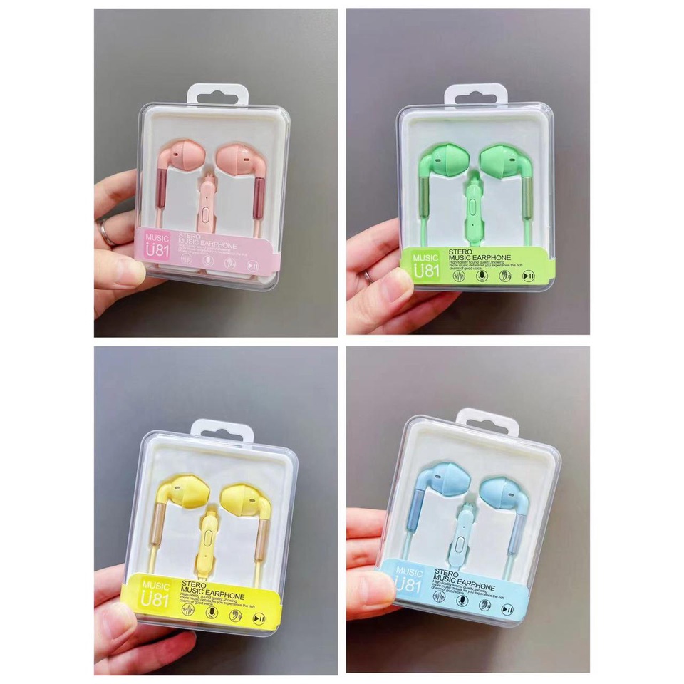 Earphone Headset Macaron Stereo In Ear Noise canceling