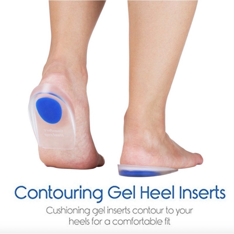 Insoles Gel Alas Tumit Plantar Soft Silikon Gel Half Heel Spur Pain Man 1 Pasang - Insole Terapi