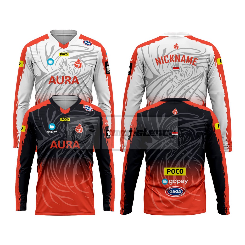 Jual JERSEY AURA ESPORT LENGAN PANJANG TERBARU 2021 FREE NICKNAME