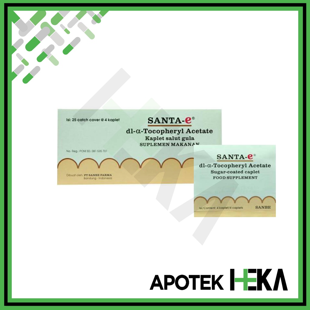 Santa E Kaplet Box isi 25x4 Tablet - Suplemen Vitamin E 100 IU (SEMARANG)