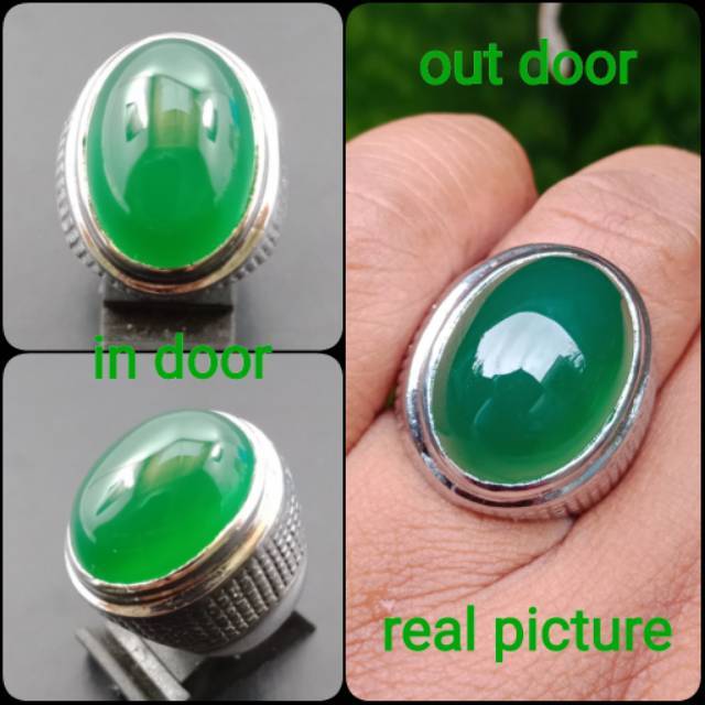 Cincin chrome chalsedony like ijo garut trendy / termurah / bukan bacan / bukan garut