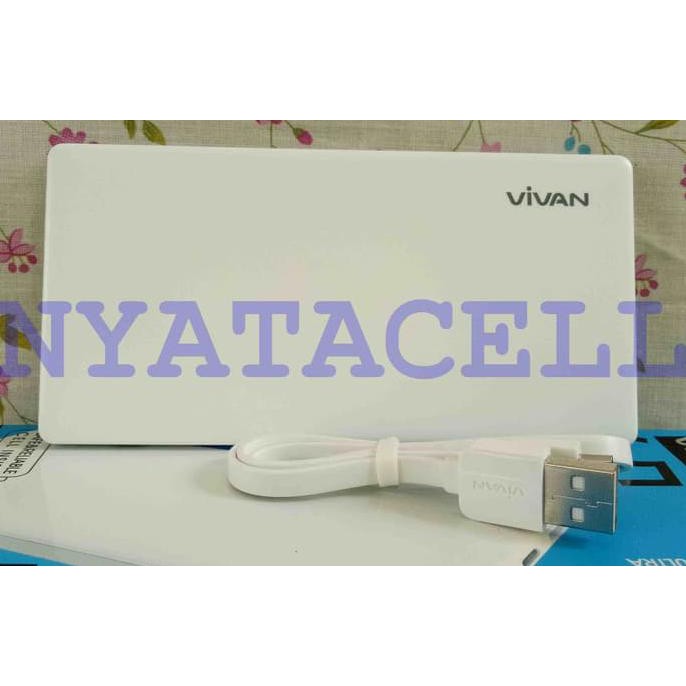 NEW POWERBANK VIVAN C5 5000MAH LI-POLYMER BATERAI / POWER BANK 2 PORT USB - PUTIH MILENIA