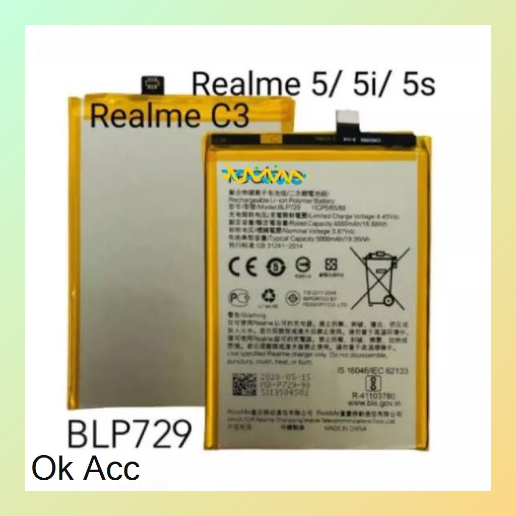 Battery Baterai A3s BLP 673 BLP673 BLP-673 A5 A7, BLP 619 BLP619 A57 A39, BLP729 BLP 729 Realme 5 5i 5s C3, BLP 793 BLP793 Realme C11 C12 C15