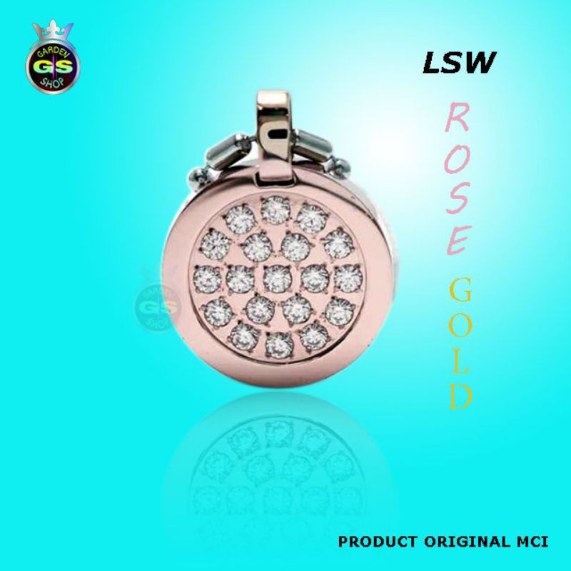 KALUNG MCI biocarbon heart blue kalung LSW heart blue | Kalung rose gold LSW / Kalung kesehatan