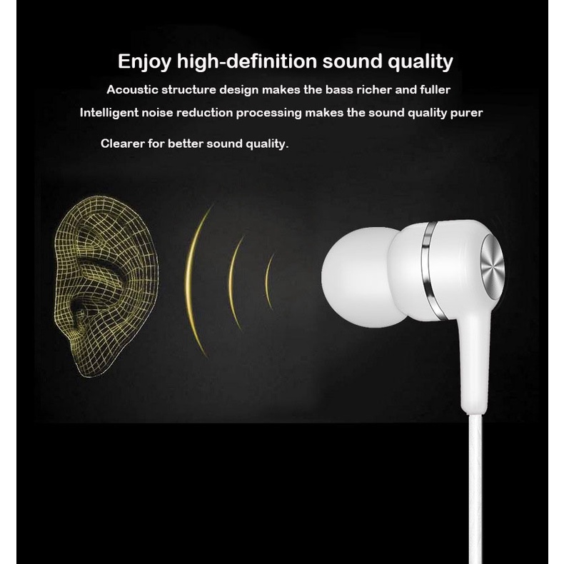 Earphone In Ear Subwoofer Universal Noise Canceling Warna Macaron Dengan Mic Untuk Handphone