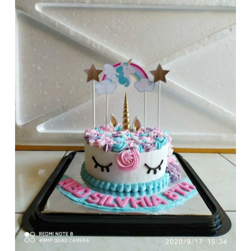 

PROMO !!! ICE CREAM TART, Unicorn Tart, 16 cm, Tart Dalamnya 100% Ice Cream Tanpa Kue