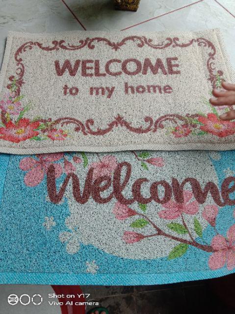 Keset Welcome Murah Motif Bunga Sakura