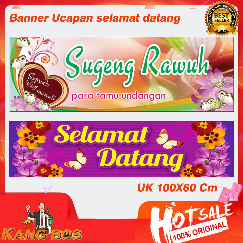 Jual Banner/wallpaper ucapan selamat datang ukuran 100x60 cm | Shopee