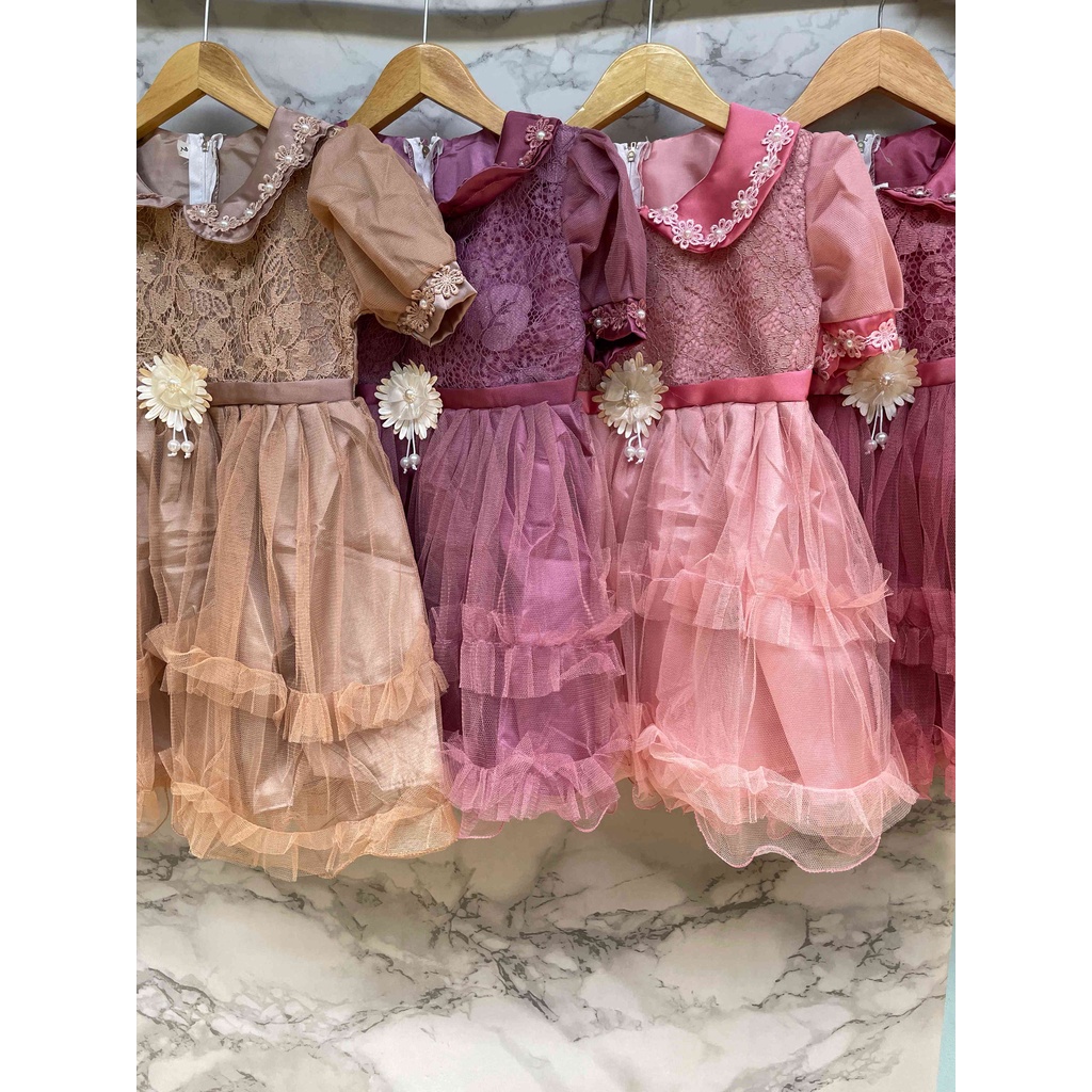 Dress Brokat Anak Perempuan Brocade corneli mix tutu Aurora 004