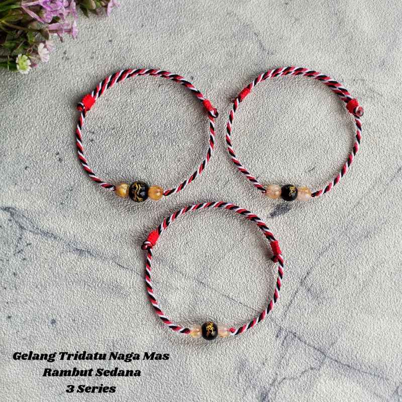 Koleksi Gelang Tridatu Naga Mas Rambut Sedana / Gelang Rambut Sedana / Gelang Tridatu Custom Murah / Gelamng rejeki / Gelang Tridatu Bali / AKsesosir Bali / Gelang Batu Rambut Sedana / Gelang Tridatu Pria / Craft Dewata