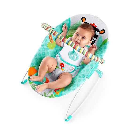 Bright Starts Vibrating Bouncer - zig-zag zebra