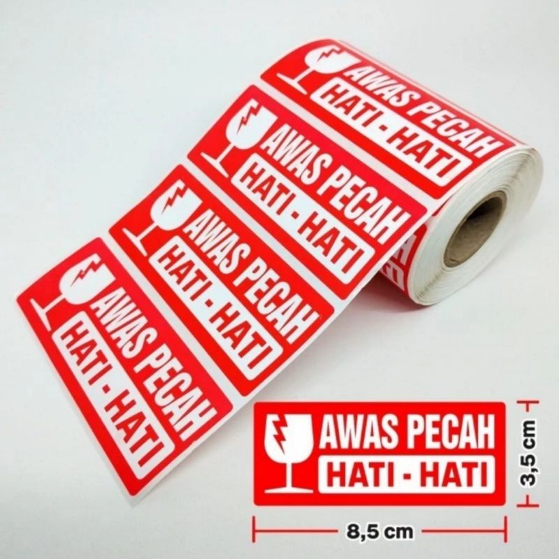 

RB Stiker Fragile Awas Pecah 8,5 x 3,5 cm ( 1 roll / 500 pcs)