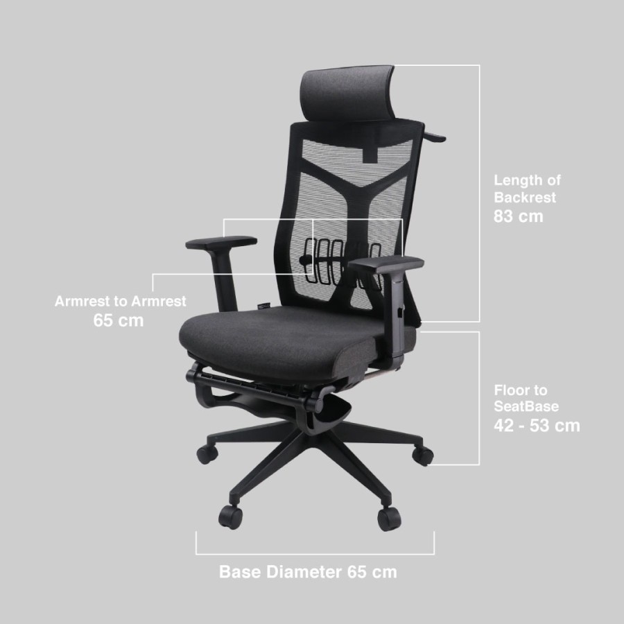 Rexus NC1 Max / NC-1 Max Ergonomic Office Chair With Footrest