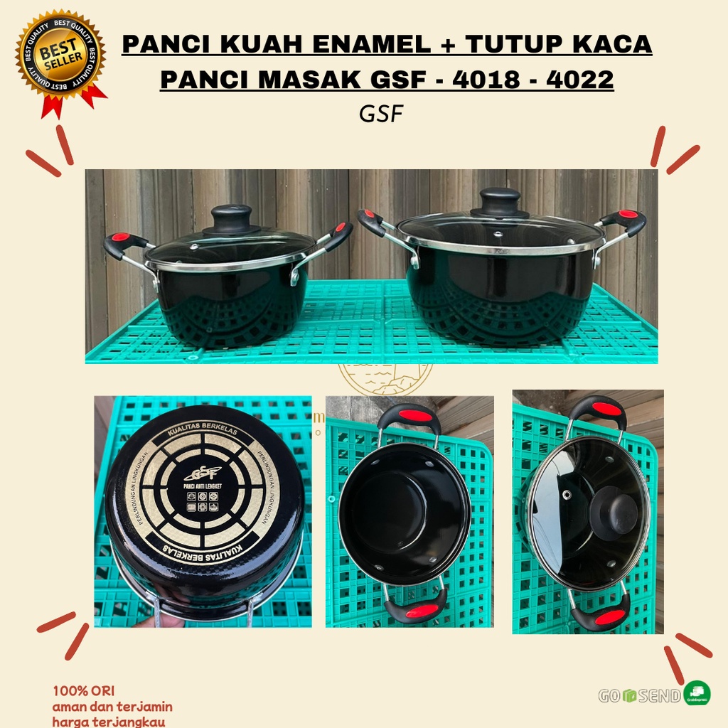 NEW!! PANCI KUAH ENAMEL + TUTUP SGF 4018-22 / PANCI MASAK ENAMEL