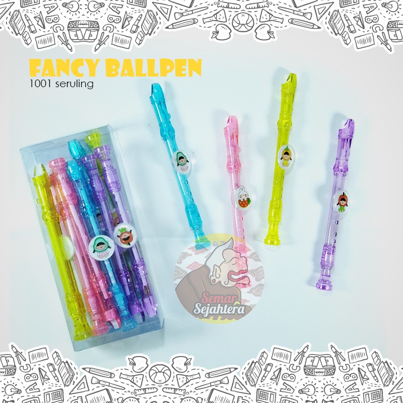 

[PCS] FANCY BALLPEN / BALLPOINT / PULPEN / PENA / PEN GEL MOTIF SERULING / SULING 1001*