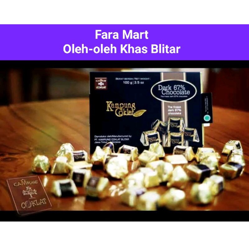 

Coklat Dark 67% ASLI KAMPUNG COKLAT BLITAR Kemasan Gift Box 100gr