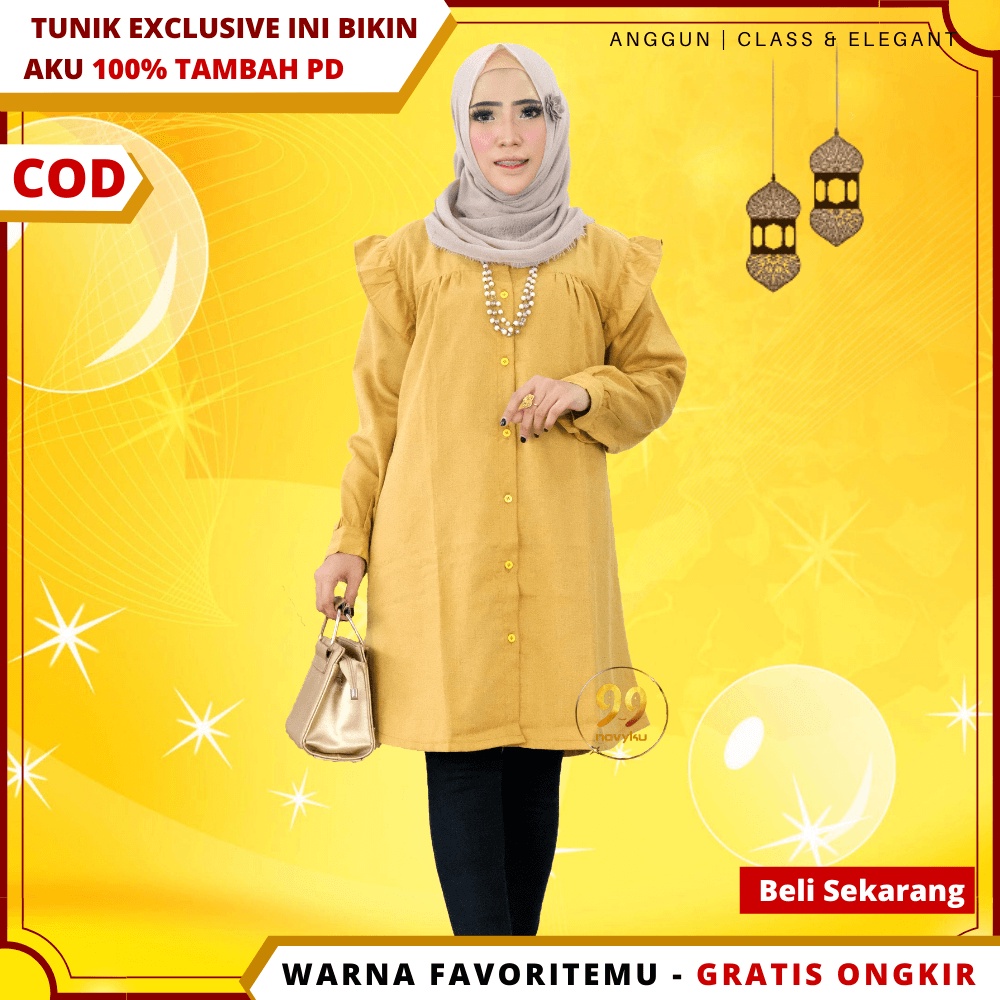 Baju Atasan Tunik Wanita Terbaru2021 Remaja Kekinian 2022 Fashion Muslimah Bahan Katun Madinah Lenga