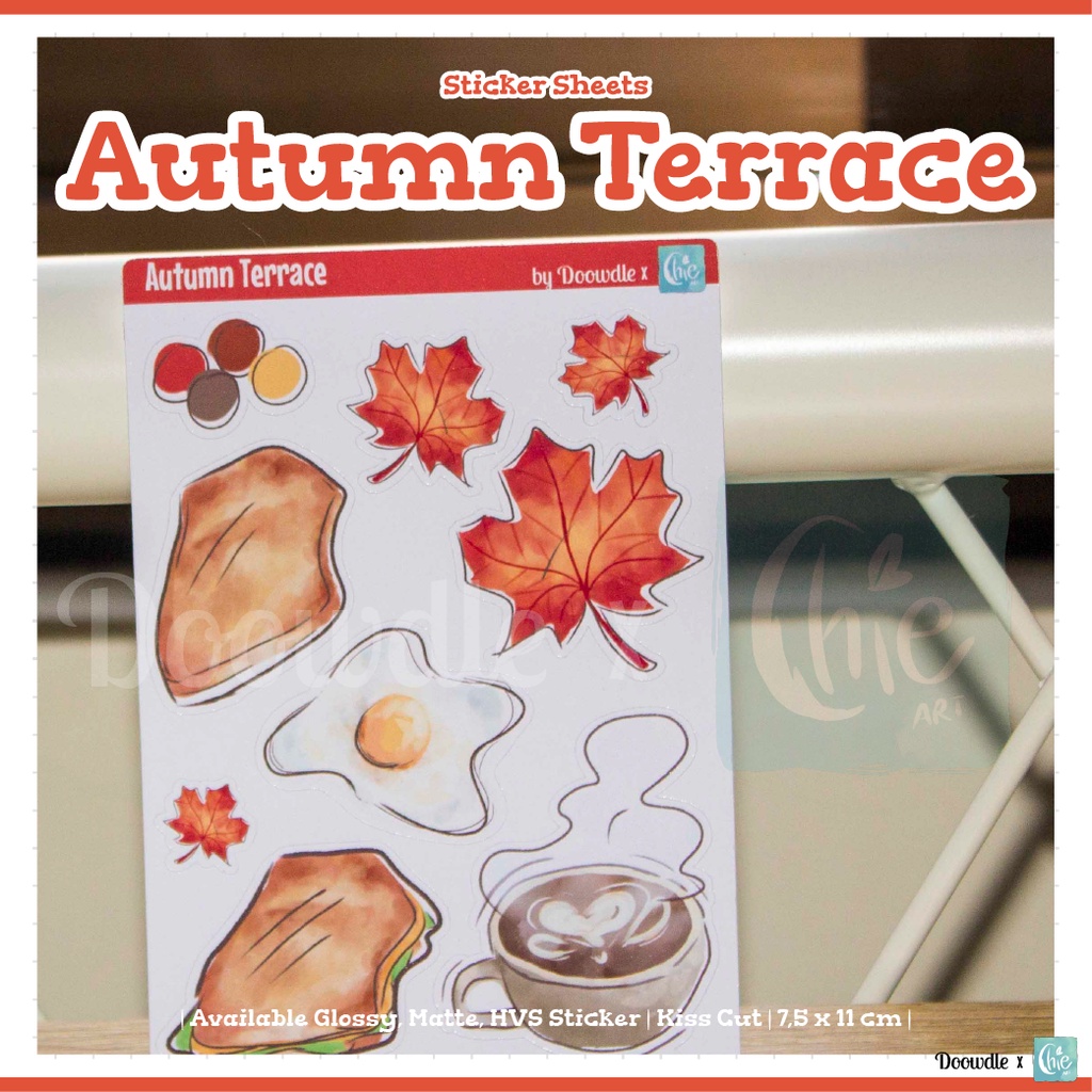 

Doowdle x Chie Art Stiker Musim Gugur Estetik Dekorasi Catatan