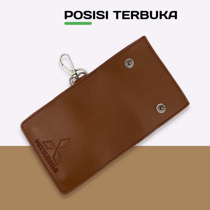 DOMPET KUNCI MITSHUBSHI KULIT SINTETIS DOMPET KUNCI STNK DOMPET STNK MOBIL DOMPET KUNCI LIPAT 3 GANTUNGAN KUNCI MOBIL