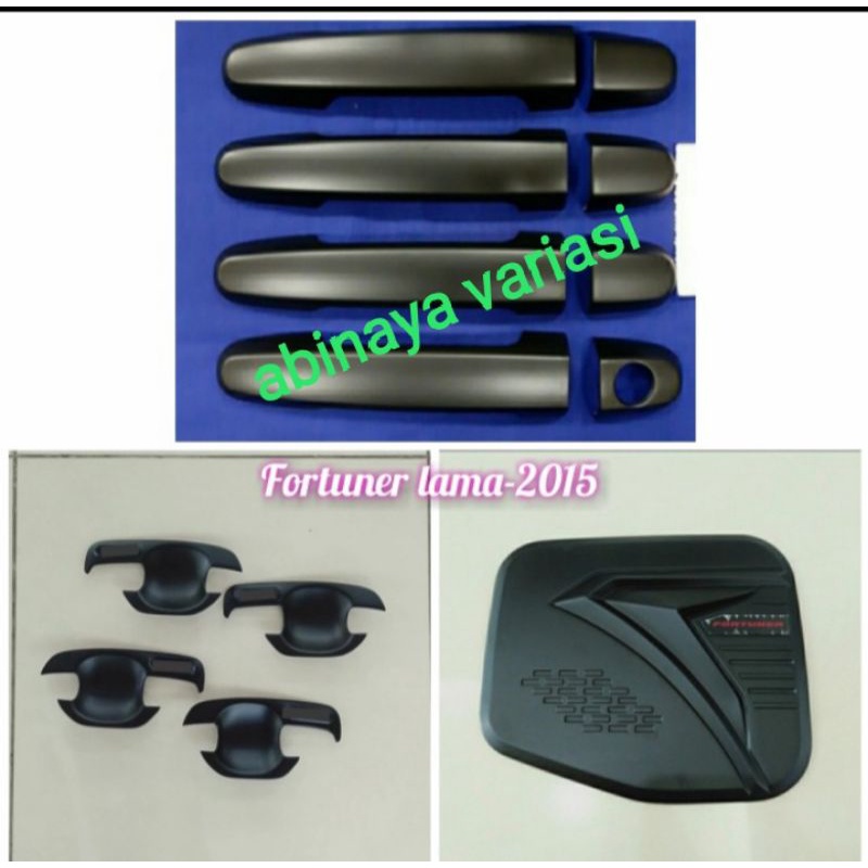 Paket Outer Handle Mobil FORTUNER 2014 &amp; Tutup Tangki Hitam