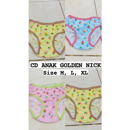 3pcs celana dalam anak cewek motif termurah bahan katun | CD anak golden nick murah