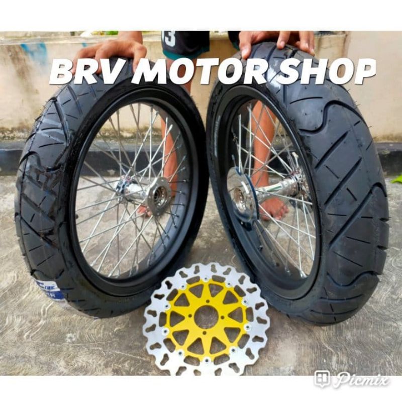 Velg Jari Ninja 250CC Semua Tipe Ukuran 300+350-17 Tromol Becak Buat Semua Ninja 250Cc