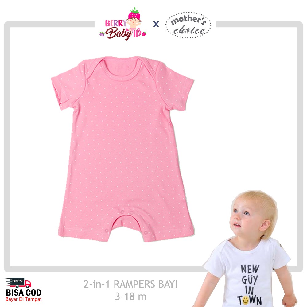 Mother's Choice 2 Pcs Jumper Bayi Rampers Baju Bayi Premium Katun MCH007 Berry Mart