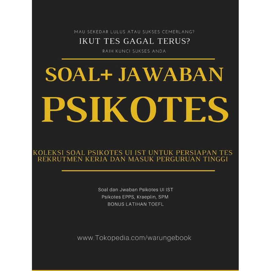 Promo Akhir Tahun Ebook Soal Dan Jawaban Psikotes Ui Ist Dan Soal Psikotes Lainnya Shopee Indonesia