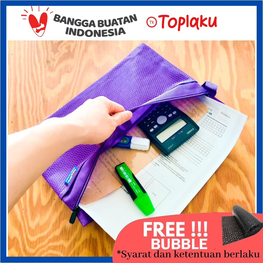 

Map Zipper Kain Resleting Dokumen Anti Air Tas File Bag Folder Organizer Buku Berkas A4 F4 Document